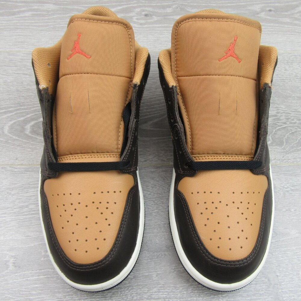 Air Jordan 1 Mid SE Sneakers Men's Size 9 Flax Baroque Brown NEW - Picture 6 of 14